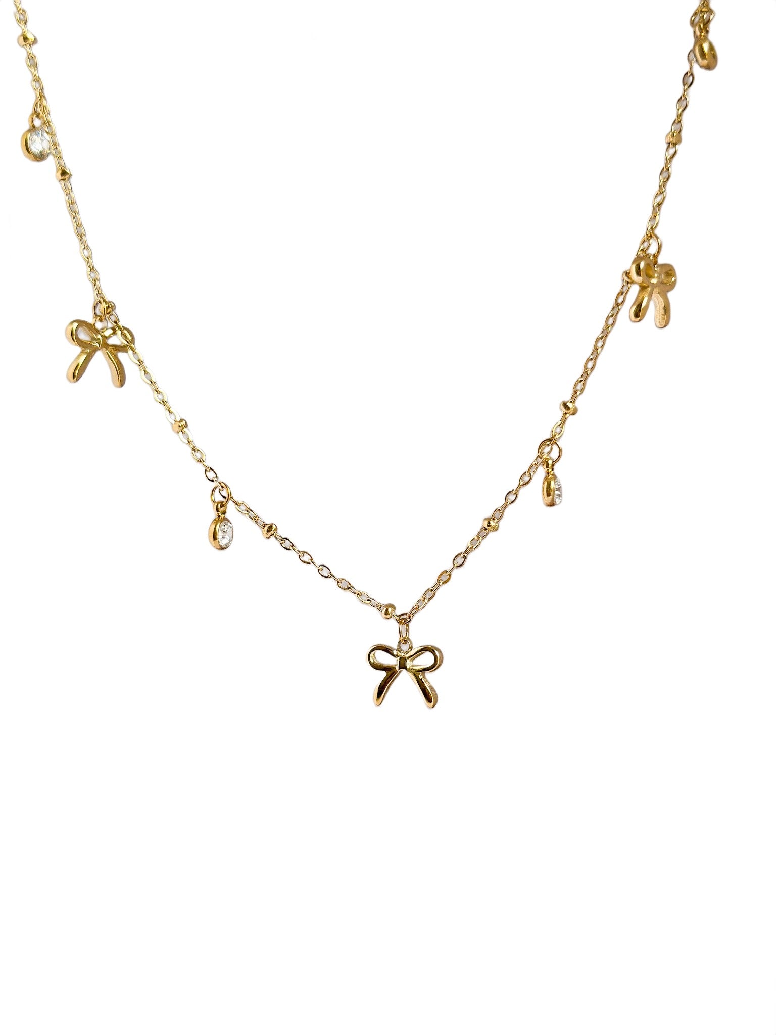 Bow studded Necklace