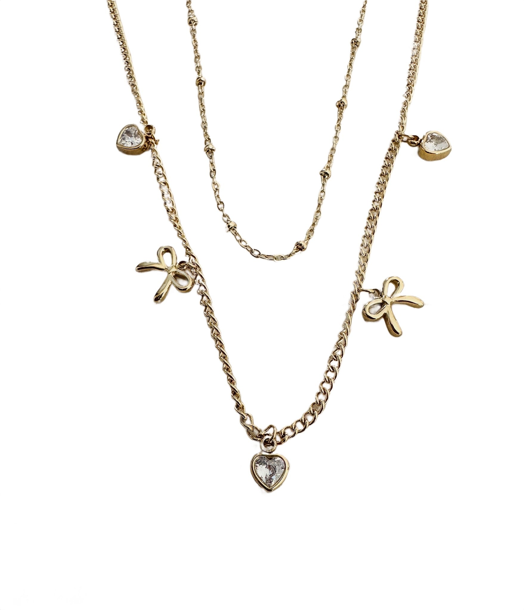 Double Layered Bow Necklace