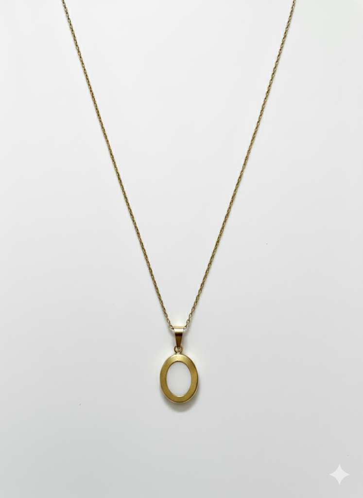 White Oval Neck Chain