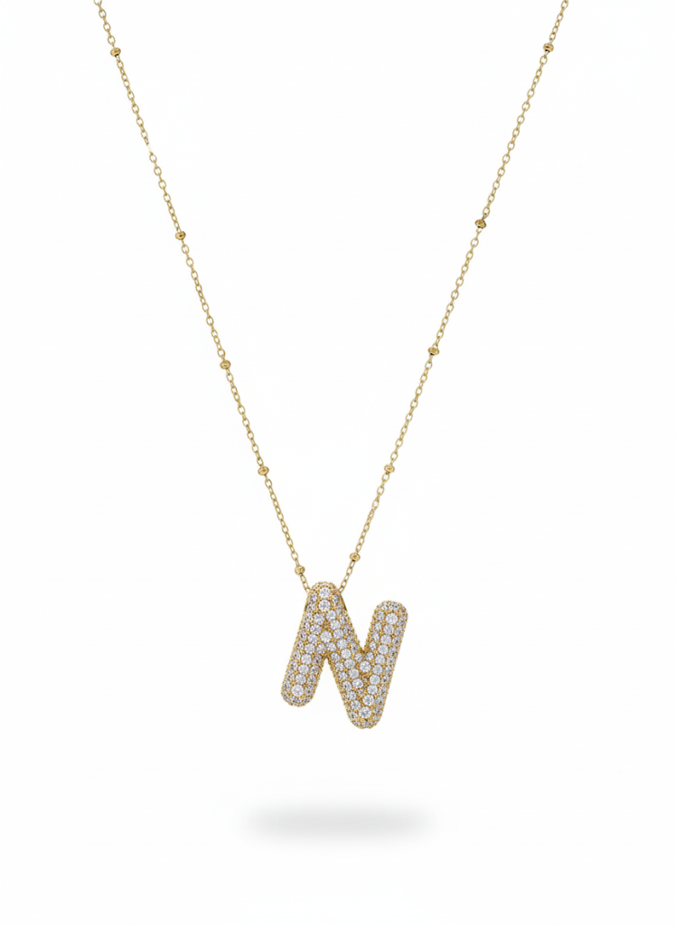 Studded Bubble Initial N