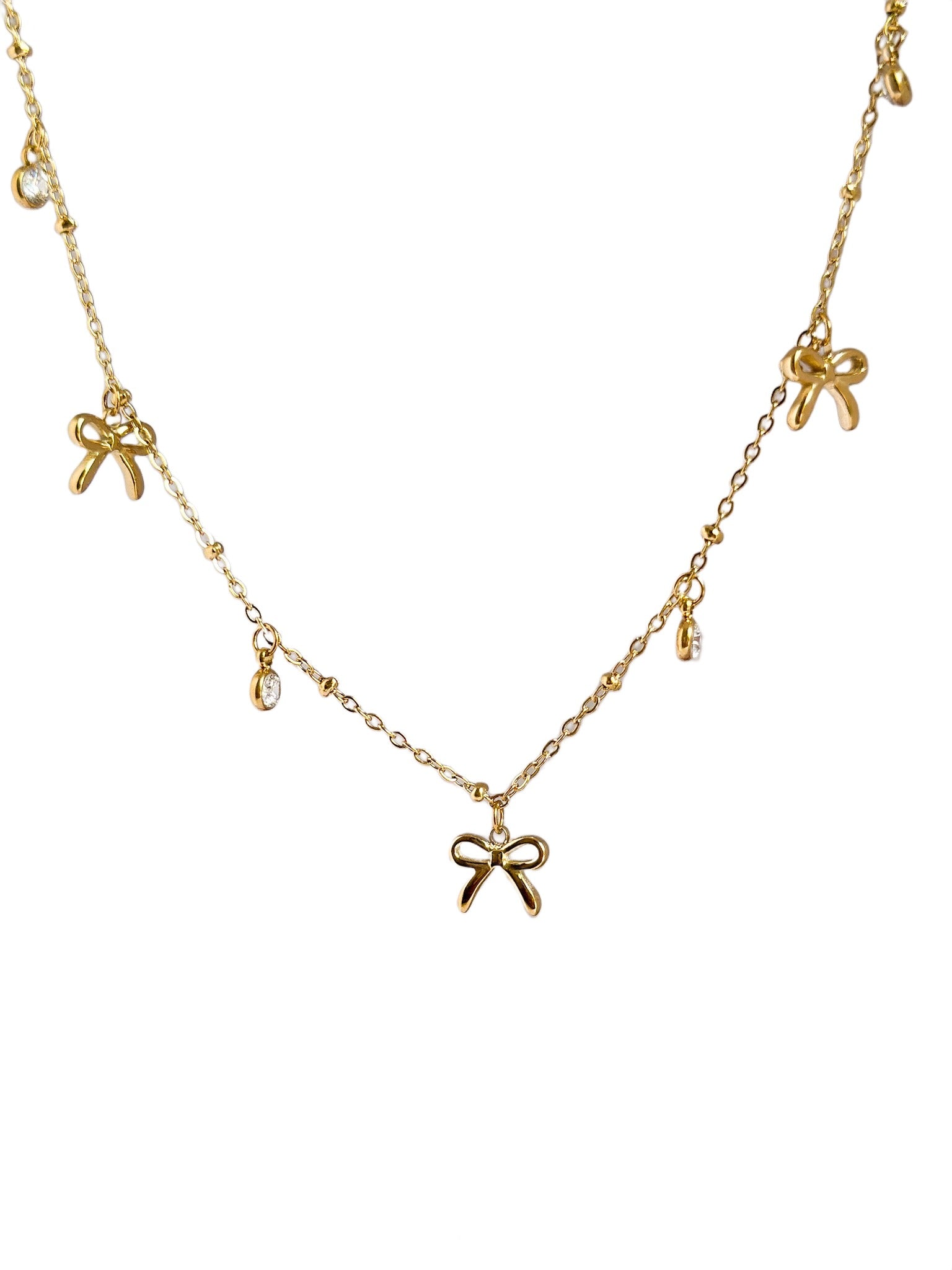 Bow studded Necklace
