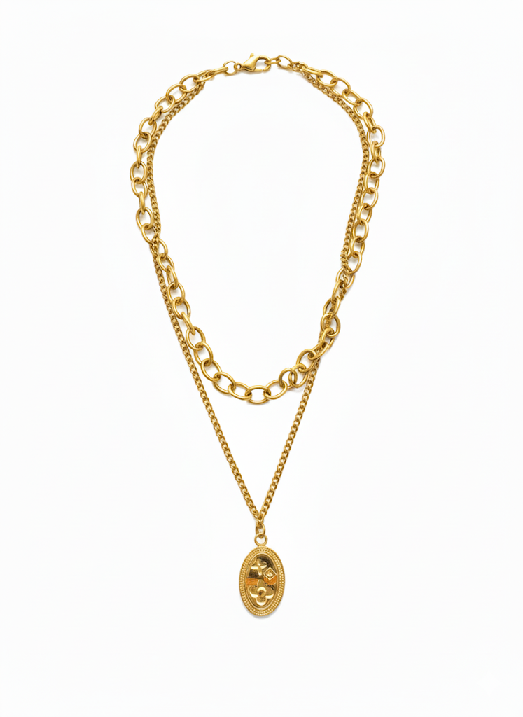 Double Layered Oval Necklace