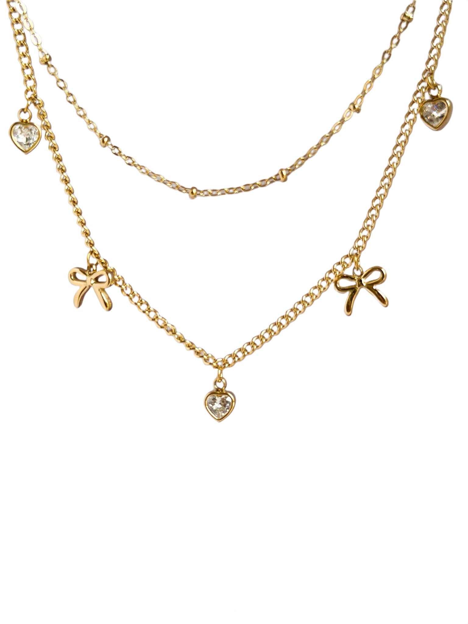 Double Layered Bow Necklace