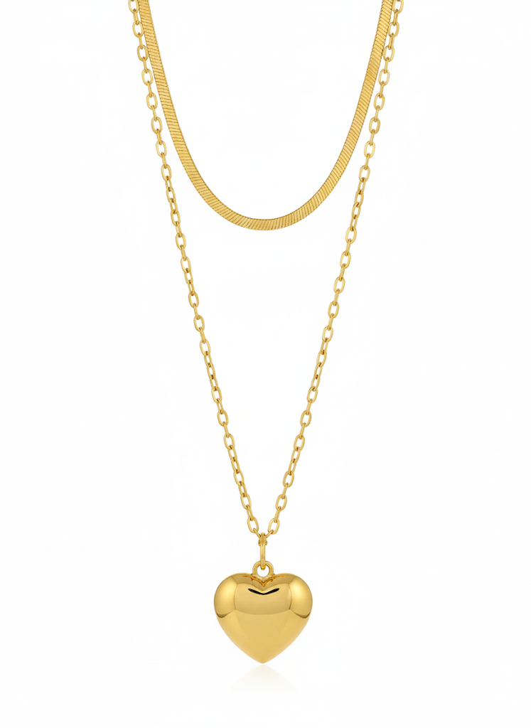 Double Layered Heart Necklace