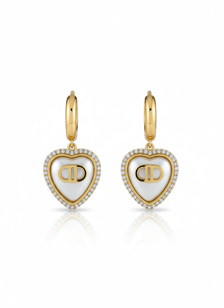 Pearl Heart Hoops