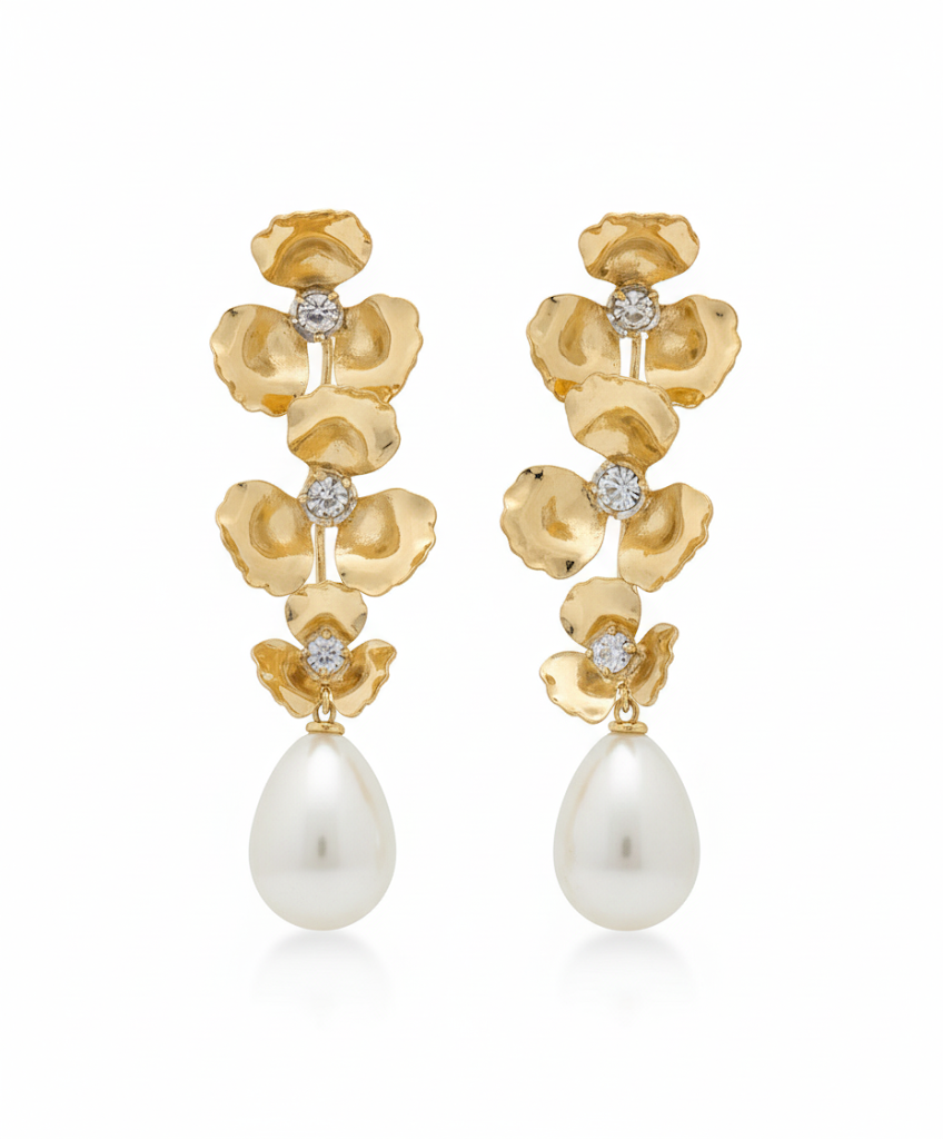 Long flower with Pearl